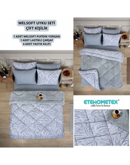 ETE HOMETEX ÇİFT KİŞİLİK WELSOFT UYKU SETİ ZEBRA GRİ 8696474231993